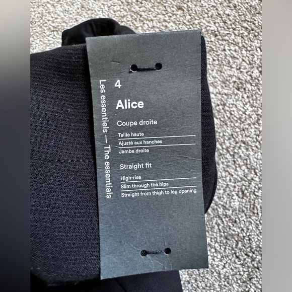 NWT Frank & Oak The Alice Straight Leg Trousers Utility Pockets Black Size 4 - Picture 6 of 10